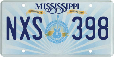 MS license plate NXS398