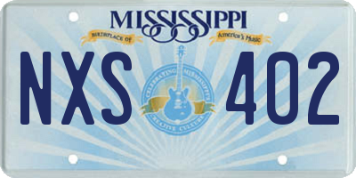 MS license plate NXS402
