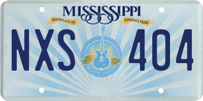 MS license plate NXS404