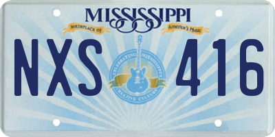 MS license plate NXS416