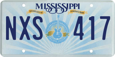 MS license plate NXS417
