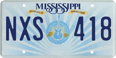 MS license plate NXS418