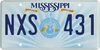 MS license plate NXS431