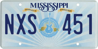 MS license plate NXS451