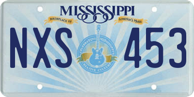 MS license plate NXS453