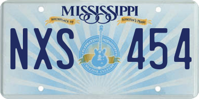 MS license plate NXS454