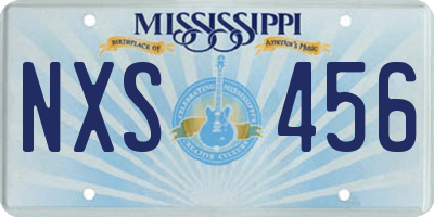 MS license plate NXS456