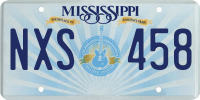 MS license plate NXS458