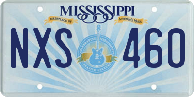 MS license plate NXS460