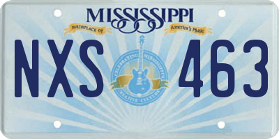 MS license plate NXS463