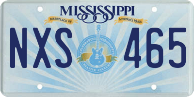 MS license plate NXS465