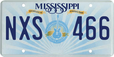 MS license plate NXS466