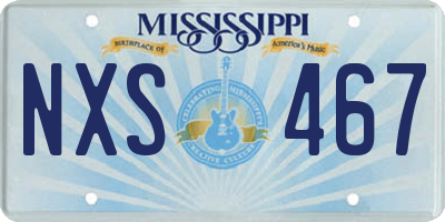 MS license plate NXS467
