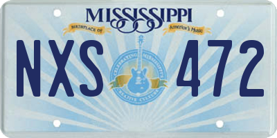 MS license plate NXS472