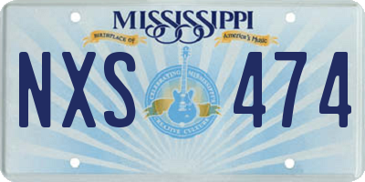 MS license plate NXS474