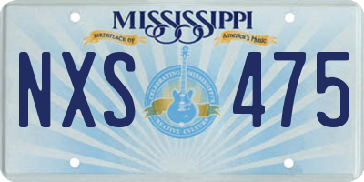 MS license plate NXS475