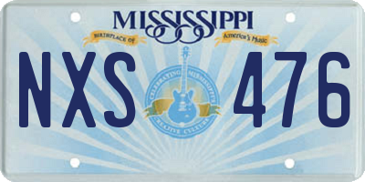 MS license plate NXS476