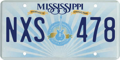 MS license plate NXS478