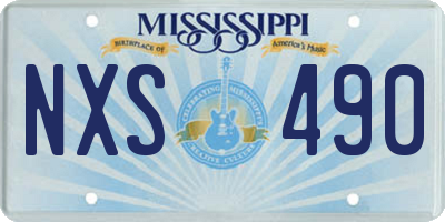 MS license plate NXS490