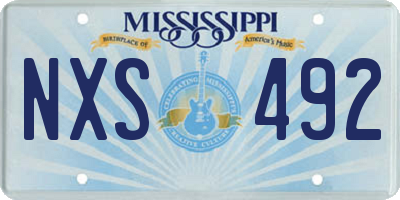 MS license plate NXS492