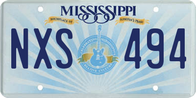 MS license plate NXS494