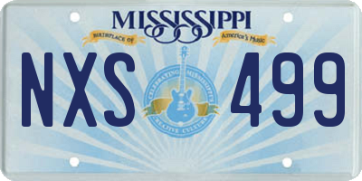 MS license plate NXS499