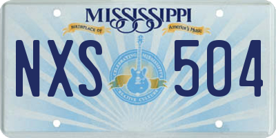 MS license plate NXS504
