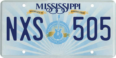 MS license plate NXS505