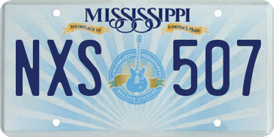 MS license plate NXS507