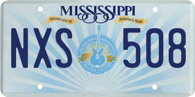 MS license plate NXS508