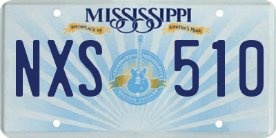 MS license plate NXS510