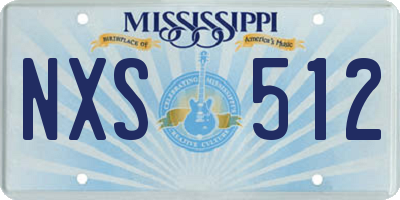 MS license plate NXS512