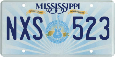 MS license plate NXS523