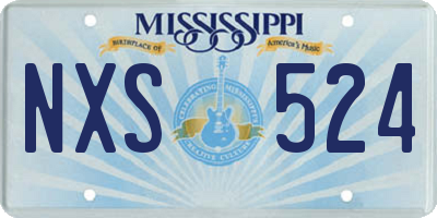 MS license plate NXS524