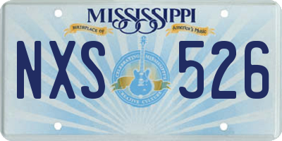 MS license plate NXS526