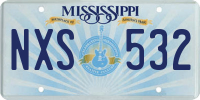 MS license plate NXS532