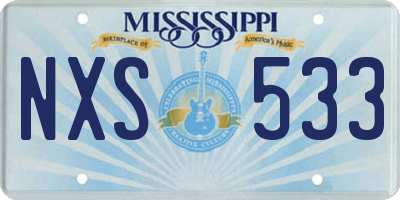 MS license plate NXS533