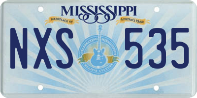 MS license plate NXS535