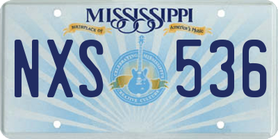 MS license plate NXS536