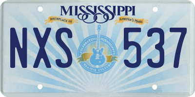 MS license plate NXS537