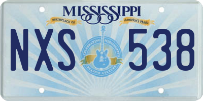 MS license plate NXS538