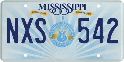 MS license plate NXS542
