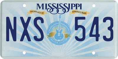 MS license plate NXS543