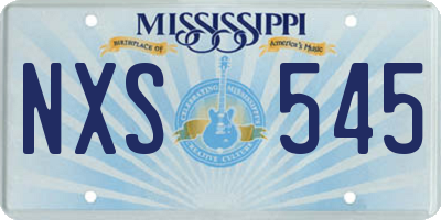 MS license plate NXS545