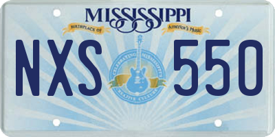 MS license plate NXS550