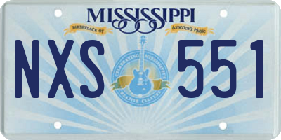 MS license plate NXS551