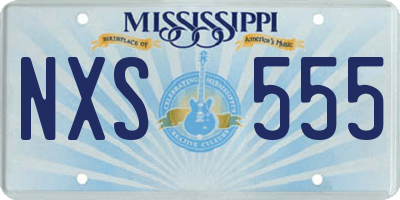MS license plate NXS555