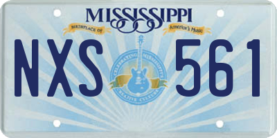 MS license plate NXS561
