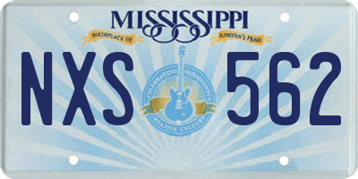 MS license plate NXS562