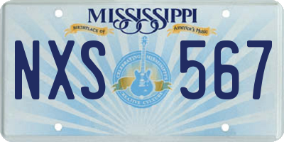 MS license plate NXS567